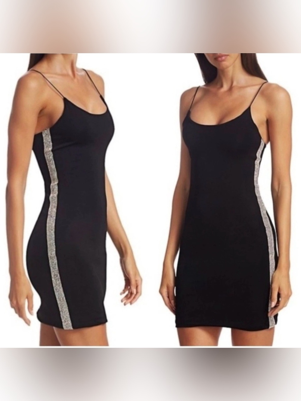 Alice + Olivia Noni Embellished Mini Bodycon Mini Size 6 LBD Little Black Dress
